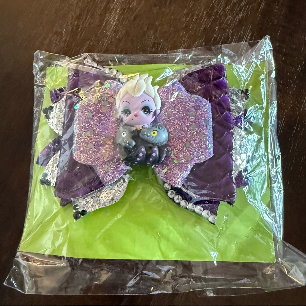 Purple Glitter Bow with My Little Mermaid Ursula